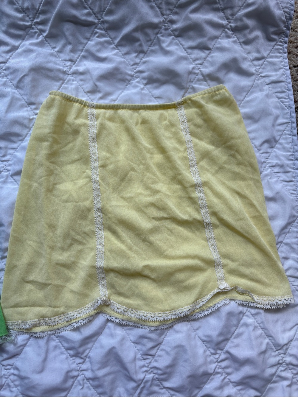 Pale yellow and Lime Green Vintage Sears Slips with White Trim - Picture 2 of 10